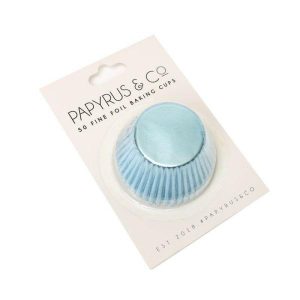 Baking Cups |  50 Pack Pastel Blue Foil Baking Cups – 5Cm Baking Baking Cups