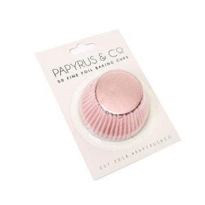 Baking Cups |  50 Pack Pastel Pink Foil Baking Cups – 4.4Cm Baking Baking Cups