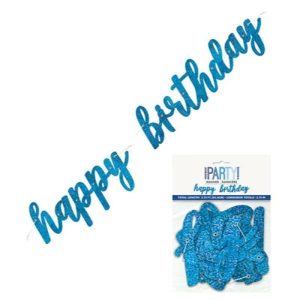 Banners |  Prismatic Blue Hbd Foil Script Jointed Banner – 83.8Cm Banners Banners