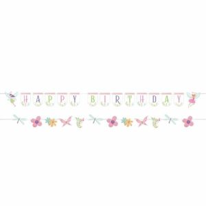 Birthday Banners |  2 Pack Fairy Forest Happy Birthday Shaped Ribbon Banner – 8Cm X 170Cm Birthday Banners Birthday Banners