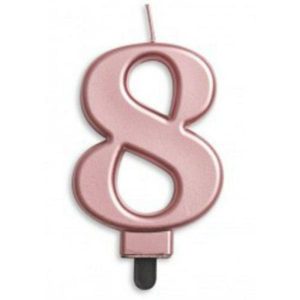 Birthday Candles |  Jumbo Rose Gold Candle #8 Birthday Candles Birthday Candles