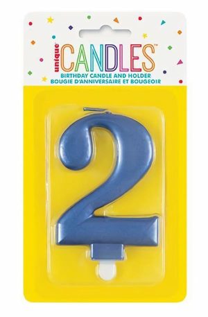 Birthday Candles |  Metallic Blue Birthday Candle – #2 Birthday Candles Birthday Candles