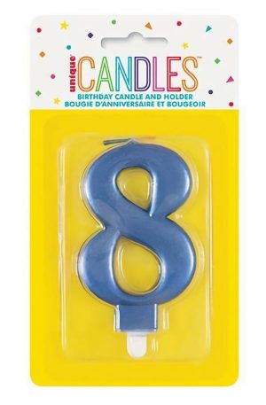 Birthday Candles |  Metallic Blue Birthday Candle – #8 Birthday Candles Birthday Candles