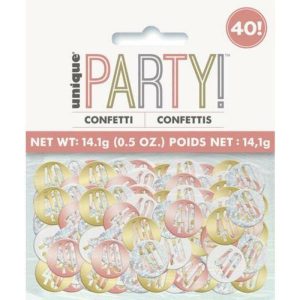 Birthday Confetti & Foil Shred |  Rose Gold 40 Foil Confetti – 14G Birthday Confetti & Foil Shred Birthday Confetti & Foil Shred