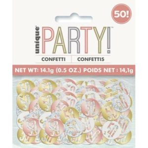 Birthday Confetti & Foil Shred |  Rose Gold 50 Foil Confetti – 14G Birthday Confetti & Foil Shred Birthday Confetti & Foil Shred