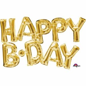 Birthday Foil Balloons |  Gold Phrase Happy Birthday Foil Balloons Birthday Foil Balloons Birthday Foil Balloons