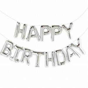 Birthday Foil Balloons |  Happy Birthday Silver Foil Balloon – 35Cm Birthday Foil Balloons Birthday Foil Balloons