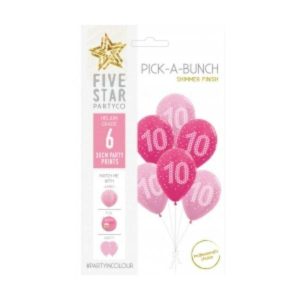 Birthday & Milestone Latex Balloons |  Pick-A-Bunch 6 Pack Pink/White 10Th Birthday Latex Balloons – 30Cm Birthday & Milestone Latex Balloons Birthday & Milestone Latex Balloons