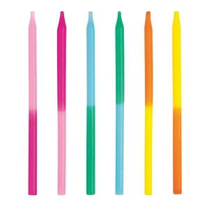 Cake Candles |  12 Pack Bright 2 Tone Candles – 12.7Cm Baking Cake Candles