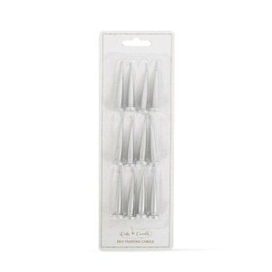 Cake Candles |  12 Pack Silver Bullet Candles – 4.5Cm Baking Cake Candles