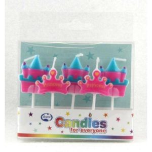 Cake Candles |  5 Pack Princess Crown & Castle Candles Baking Cake Candles