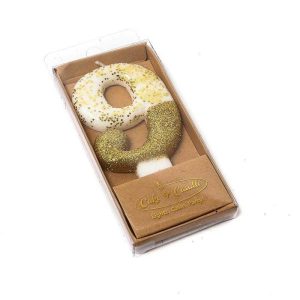 Cake Candles |  Gold Glitter Dipped Number 9 Candle – 8Cm Baking Cake Candles