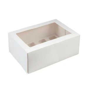 Cake & Cupcake Boxes |  Mondo 12 Cup White Mini Cupcake Box – 25Cm X 18Cm X 10Cm Baking Cake & Cupcake Boxes