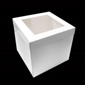 Cake & Cupcake Boxes |  Papyrus Tall Cake Box With Window Lid – 375Mm X 375Mm X 300Mm Baking Cake & Cupcake Boxes