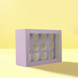 Cake & Cupcake Boxes |  Pastel Lilac 12 Holes Papyrus Scalloped Tall Cupcake Box Baking Cake & Cupcake Boxes