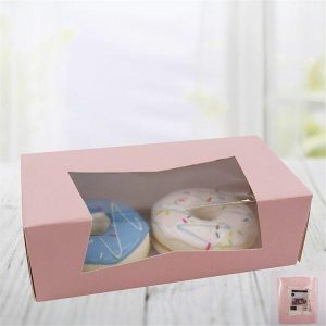 Cake & Cupcake Toppers |  3 Pack Pink Donut Box – 20Cm X 10Cm X 6.5Cm Baking Cake & Cupcake Toppers