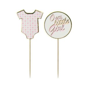 Cake & Cupcake Toppers |  8 Pack Pink Picks – 8Cm Baking Cake & Cupcake Toppers