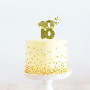 Cake & Cupcake Toppers |  Gold 18Th Metal Cake Topper – 210Mm X 110Mm Baking Cake & Cupcake Toppers