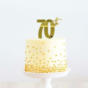 Cake & Cupcake Toppers |  Gold 70Th Metal Cake Topper – 210Mm X 110Mm Baking Cake & Cupcake Toppers