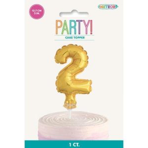 Cake & Cupcake Toppers |  Gold Foil Balloon Cake Topper #2 – 12.7Cm Baking Cake & Cupcake Toppers