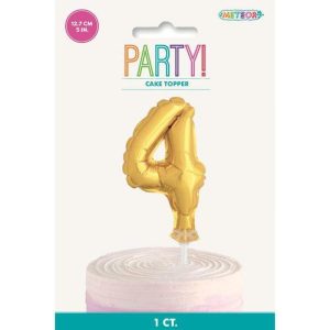 Cake & Cupcake Toppers |  Gold Foil Balloon Cake Topper #4 – 12.7Cm Baking Cake & Cupcake Toppers