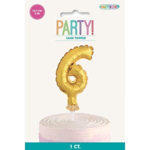 Cake & Cupcake Toppers |  Gold Foil Balloon Cake Topper #6 – 12.7Cm Baking Cake & Cupcake Toppers