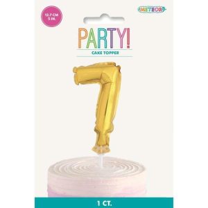 Cake & Cupcake Toppers |  Gold Foil Balloon Cake Topper #7 – 12.7Cm Baking Cake & Cupcake Toppers