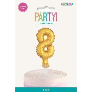 Cake & Cupcake Toppers |  Gold Foil Balloon Cake Topper #8 – 12.7Cm Baking Cake & Cupcake Toppers