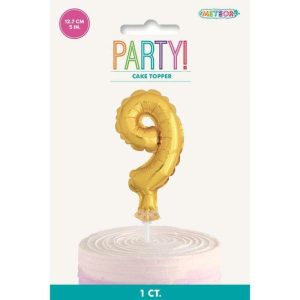 Cake & Cupcake Toppers |  Gold Foil Balloon Cake Topper #9 – 12.7Cm Baking Cake & Cupcake Toppers