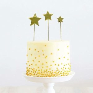 Cake & Cupcake Toppers |  Gold Metal Star Cake Topper – 2Cm, 3Cm, 4Cm Baking Cake & Cupcake Toppers