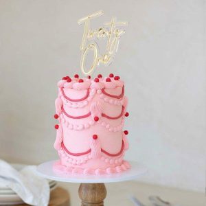 Cake & Cupcake Toppers |  Gold & Opaque Layered Twenty One Cake Topper – 80Mm Baking Cake & Cupcake Toppers