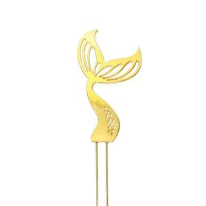 Cake & Cupcake Toppers |  Gold Plated Mermaid Tail Cake Topper – 23.5Cm X 11.5Cm Baking Cake & Cupcake Toppers