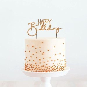 Cake & Cupcake Toppers |  Hbd Rose Gold Metal Cake Topper – 75Mm X 130Mm Baking Cake & Cupcake Toppers