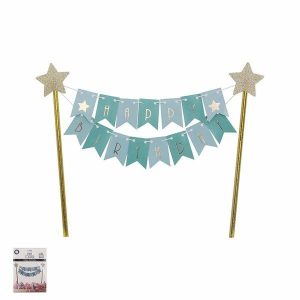 Cake & Cupcake Toppers |  Mint Bunting Happy Birthday Cake Topper Baking Cake & Cupcake Toppers