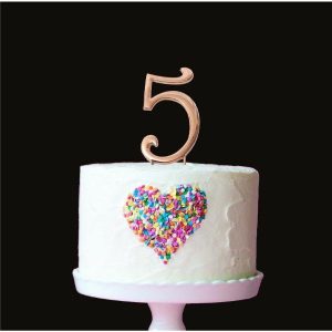 Cake & Cupcake Toppers |  Number 5 Rose Gold Cake Topper – 7Cm Baking Cake & Cupcake Toppers