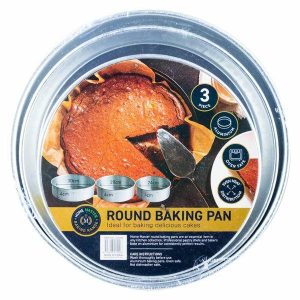 Cake Pans |  3 Pack Round Aluminium Cake Baking Pan Trays – 24Cm X 28Cm X 30Cm Baking Cake Pans