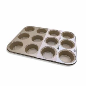 Cake Pans |  Champagne Gold 12 Cup Muffin Tray – 35Cm X 26.5Cm X 3Cm Baking Cake Pans