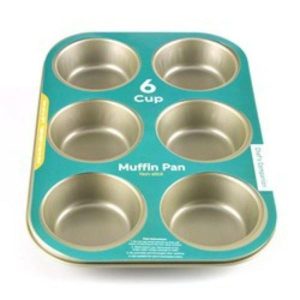 Cake Pans |  Muffin Tray 6 Cup Non-Stick Champagne Col 31.8X21.5X3Cm Baking Cake Pans