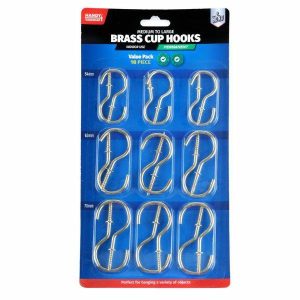 Clips & Hooks |  18 Pack Medium – Large Brass Cup Hooks Clips & Hooks Clips & Hooks