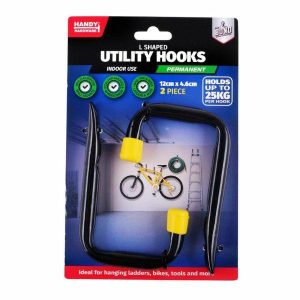 Clips & Hooks |  2 Pack L Shaped Utility Hooks – 12Cm X 4.6Cm Clips & Hooks Clips & Hooks