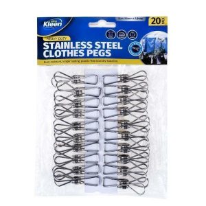 Clips & Hooks |  20 Pack Stainless Steel Clothes Pegs – 5.8Cm Clips & Hooks Clips & Hooks