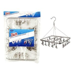 Clips & Hooks |  26 Pegs Aluminium Sock & Underwear Clothes Hanger – 35Cm X 27Cm Clips & Hooks Clips & Hooks