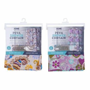 Clips & Hooks |  Peva Shower Curtain With 12 Metal Hooks – 178Cm X 183Cm Clips & Hooks Clips & Hooks