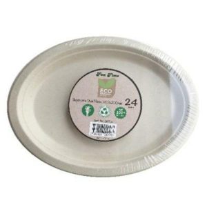 Eco-Friendly Party Supplies |  24 Pack Sugarcane Oval Platters – 260Mm X 200Mm Eco-Friendly Party Supplies Eco-Friendly Party Supplies