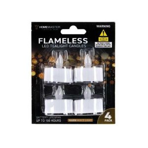 Fairy Lights |  4 Pack Warm White Led Flameless Tealight Candles Fairy Lights Fairy Lights