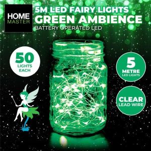 Fairy Lights |  50 Pack Green Battery Operated Fairy Lights – 5 Metre Fairy Lights Fairy Lights