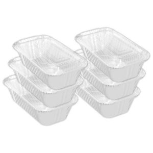 Foil Trays |  10 Pack Lemon & Lime Rectangle Baking Foil Tray With Clear Lid – 20Cm X 5Cm Catering Supplies Foil Trays