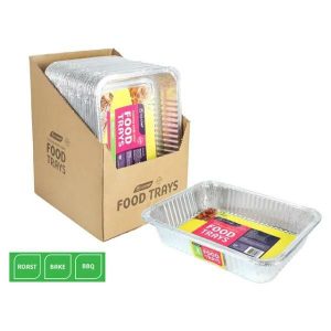 Foil Trays |  2 Pack Medium Rectangle Bbq Foil Tray – 37Cm X 27Cm X 7Cm Catering Supplies Foil Trays