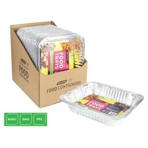 Foil Trays |  3 Pack Large Rectangle Bbq Foil Trays – 32Cm X 26Cm X 6Cm Catering Supplies Foil Trays