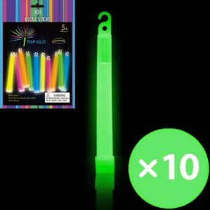 Glow In The Dark |  10 Pack Green Coloured Glow Light Stick On String – 15Cm Glow In The Dark Glow In The Dark